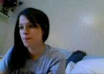 Prive opname meisje achter webcam